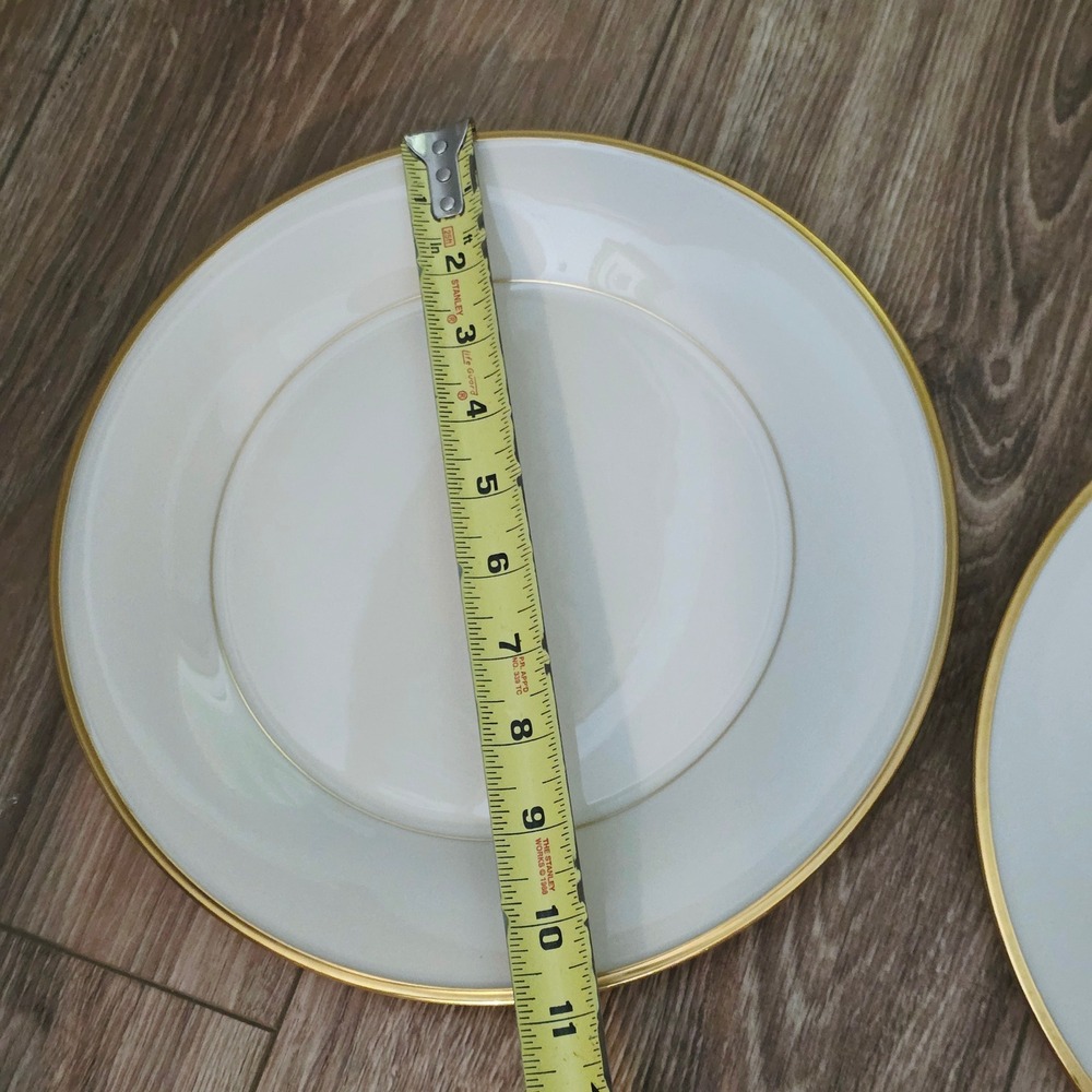 NEW Lenox Eternal Dinner Plates Set of 2 Ivory Gold Trim Dimension Collection - Picture 7 of 8